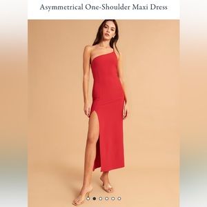 Abercrombie Asymmetric One-Shoulder Maxi Dress in Black